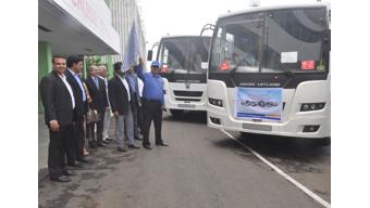 Ashok Leyland ceremoniously flags-off supply of vehicles to Zimbabwe, Exim Bank finances the initiate