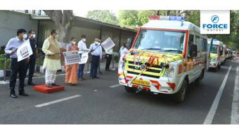 Force Motors delivers 150 Traveller Ambulances to the government of Gujarat