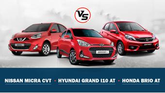 Spec comparo: Nissan Micra CVT Vs Honda Brio AT Vs Hyundai Grand i10 AT 