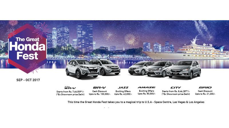 Great Honda Fest ushers in discounts of Rs 1 lakh