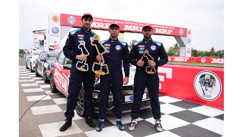 Inaugural round two race of Ameo Cup 2018 won by Saurav Bandhyopadhay