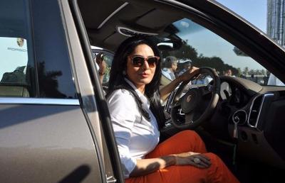 Sridevi in her car