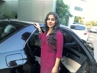 Vidya balan with her car