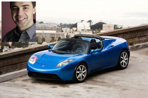 Larry page and tesla roadster