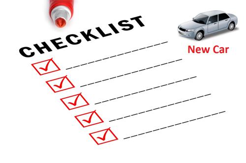 Pre-delivery inspection checklist for your new car
