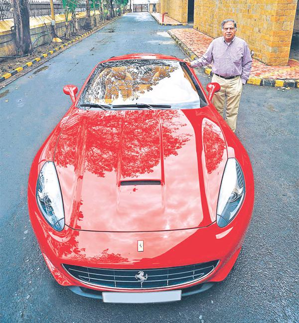 Ratan Tata Posing With His Classy Car