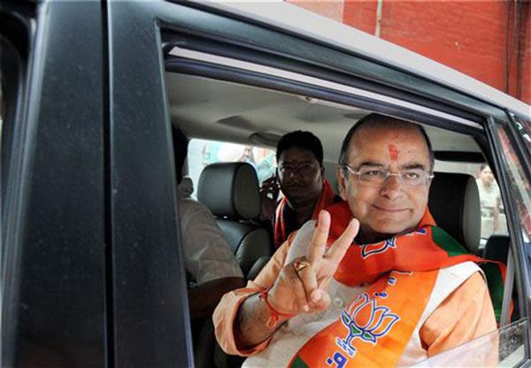 Amritsar’s BJP Candidate Arun Jaitley In His Car